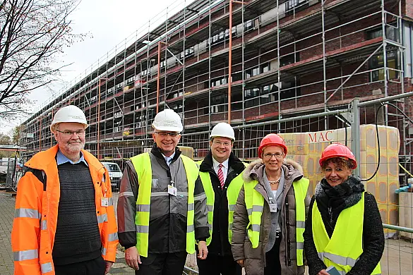 Besichtigung mit Michael Bester-Voß und Dr. Thomas Vinke vom Projektmanagement sowie Markus Funk und Daniela Wendorff vom Klinikum