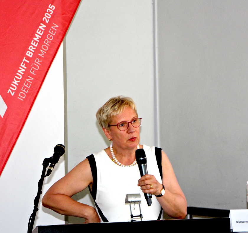 Wissenschaftssenatorin Eva Quante-Brandt während Ihres Grußwortes