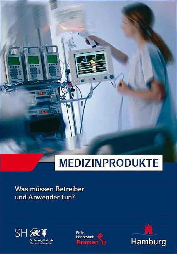 Titelblatt des Flyers. Es ist ein leicht verschwommenes Foto eines Zimmers in der Intensivstation zu sehen.