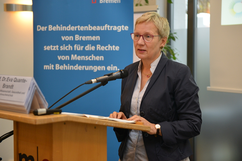 Senatorin Quante-Brandt beim Aktionstag "Gesundheitsförderung inklusive gedacht"