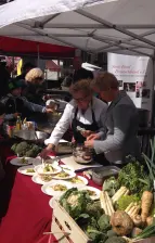 Bild von einem Gericht, dass aus weggeworfenen Lebensmitteln gekocht wurde.