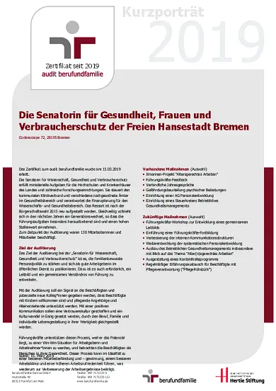 Kurzportrait Audit berufundfamilie