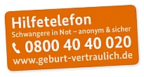 Hilfetelefon - Schwangere in Not - Anonym und sicher, Telefon: 0800 40 40 020 www.geburt-vertraulich.de