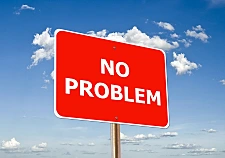 Schild mit der Aufschrift No problem